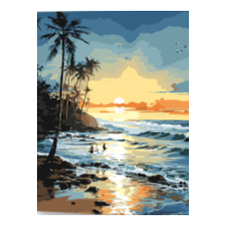 KIT PAINT BY NUMBERS ARENA, PLAYA Y SUNSET 40X50